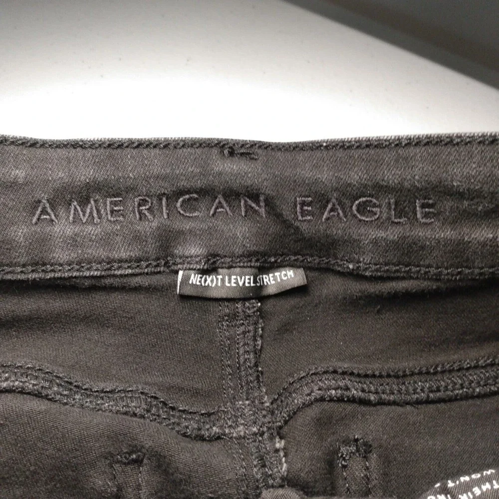 American Eagle Outfitters Womens Skinny The Dream Jeans Black Stretch Size 4 Reg